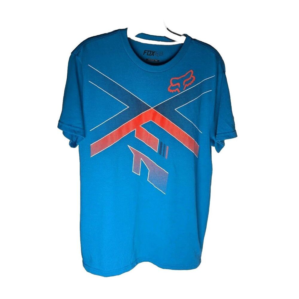 Fox Racing Shield‎ Short Sleeve T-Shirt Blue Men's Medium Motorcycle Motocross